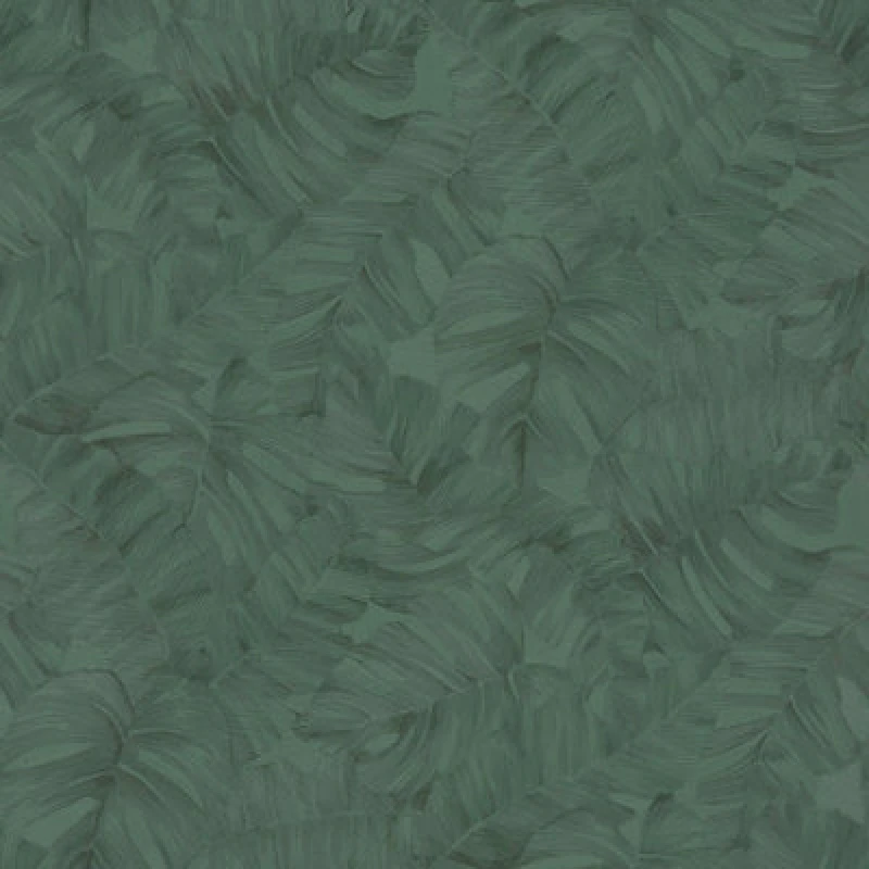 Image of Grandeco Vanavara Monstera Leaf Textured Wallpaper, Green