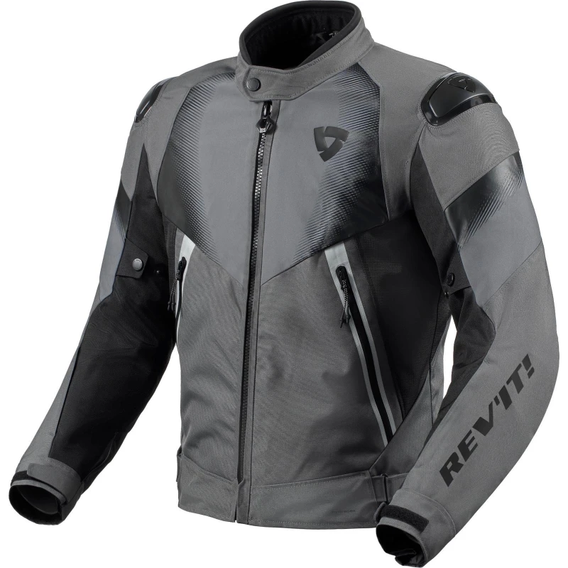 Image of Rev It Control H2O Motorcycle Jacket S Grey Black Grey Black