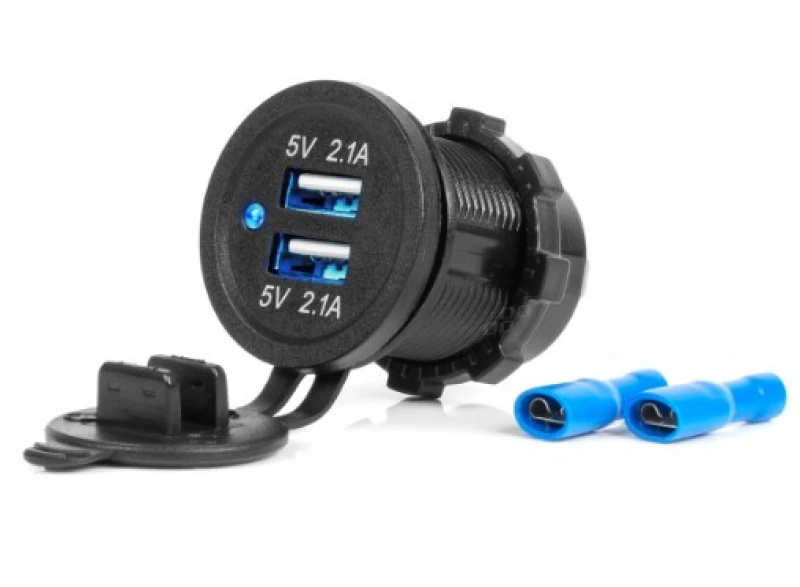 Image of AMiO 04217 Car mobile phone charger with moisture protection, Number of inlets/outlets: 2 Car mobile phone charger (100026)