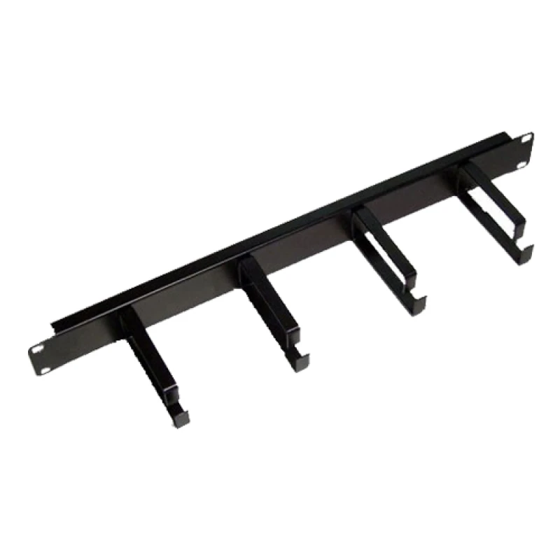 Image of Cablenet 1u 4 Ring Extra Depth 100mm Cable Tidy Panel Black