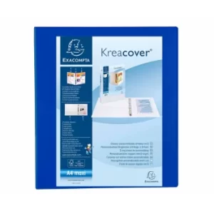 image of Krea Ring Binder PP 4D Rings 40mm, S64mm, A4+, Blue, Pack of 10