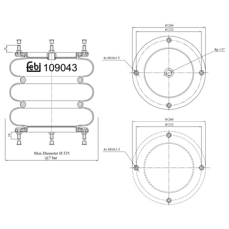 Image of FEBI BILSTEIN 109043 Boot, air suspension Boot,air suspension (324)