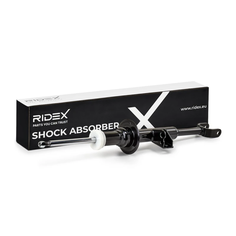 Image of RIDEX 854S19471 Shock absorber Front Axle Left, Gas Pressure, Twin-Tube, Spring-bearing Damper, Top pin Shock Absorber (854)