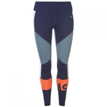 image of Asics Colour Block Tights Ladies - Peacoat Blue