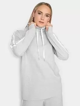Image of Long Tall Sally Long Tall Sally Grey So Soft Side Stripe Cowl Top, Grey, Size 12, Women