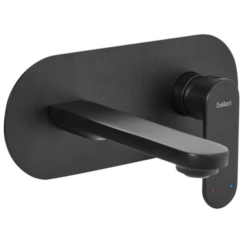 Image of Beliani Wall Mounted Basin Mixer Tap Chapala Brass Black