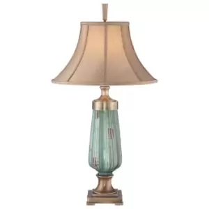 image of Table Lamp Ceramic Glaze/Aged Brass Finish LED E27 100W Bulb