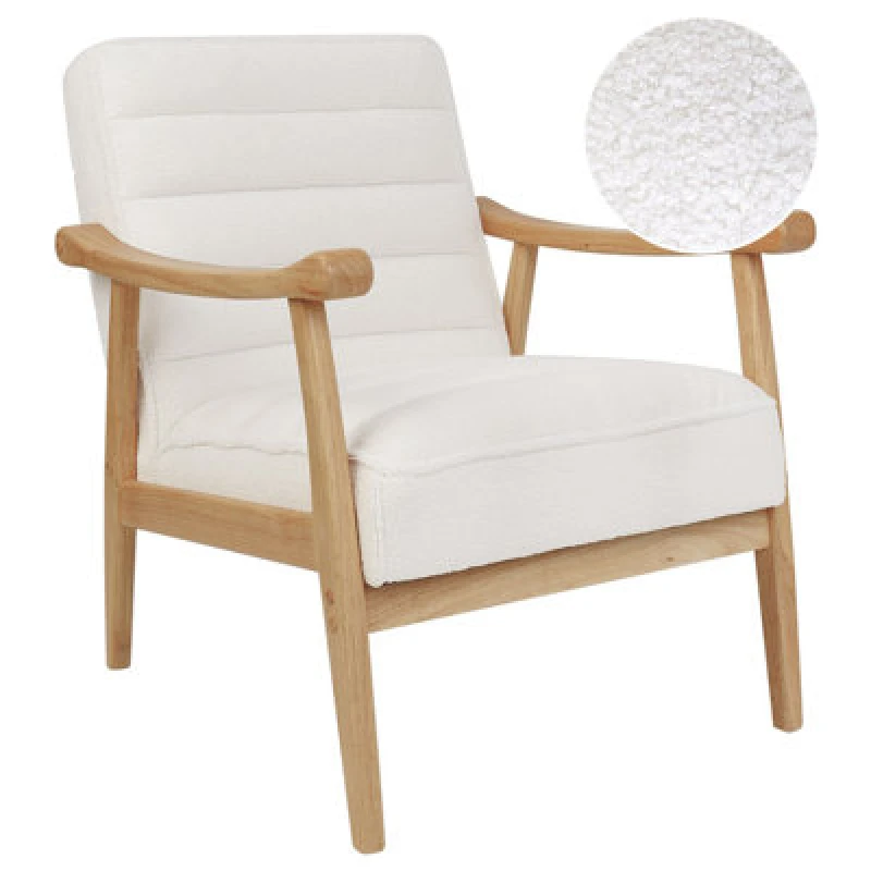 Image of Beliani Armchair Leknes Boucle Off-White