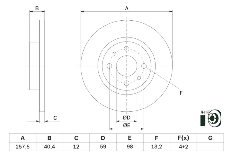 Image of Brake disc Bosch 0 986 479 E65