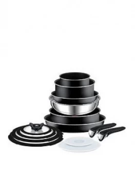 image of Tefal Ingenio Essential Complete 14 Piece Pan Set - Black