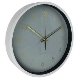 Round Wall Clock In Grey And Gold