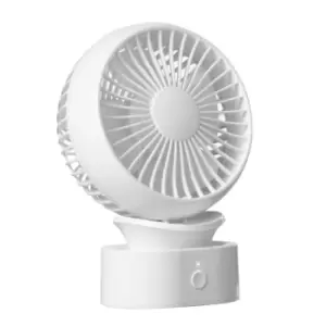 image of 4" Rechargeable Desk Fan Portable Tiltable 3 Speed White