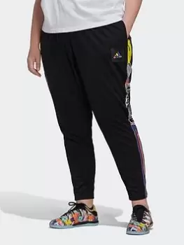 image of adidas Tiro Pride Tracksuit Bottoms (plus Size), Black/Multi, Size 1X, Women