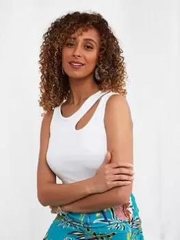 Image of Joe Browns Cutabout Rib Vest White, Size 12, Women