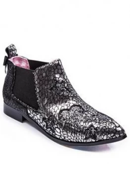 Image of Irregular Choice Starlight Empress Ankle Boots - Silver/Black