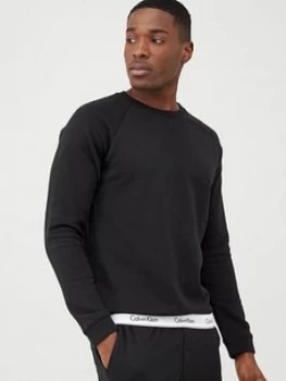 Calvin Klein Modern Cotton Crew Lounge Top - Black, Size XL, Men