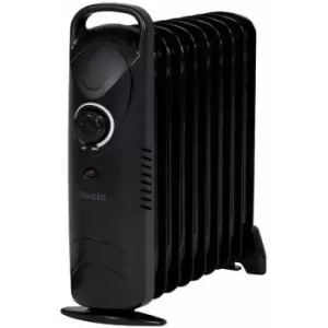 image of Devola 800W Mini Oil Filled Radiator (Black) - DVMOR9F08B