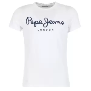 image of Pepe jeans Original STRETCH mens T shirt in White. Sizes available:XXL,S,M,L,XL,XS