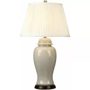 Image of Table Lamp Large Chinese Porcelain Ivory Crackle Glass Cream Shade LED E27 60W
