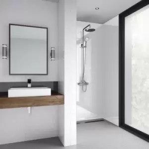 Image of Mermaid Gloss Laminate Shower Wall Panel Square Edged 2420mm x 1200mm in White