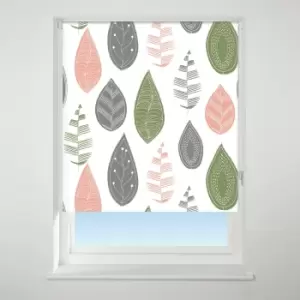 Image of Universal Patterned Leaf Multi Blackout Roller Blind MultiColoured
