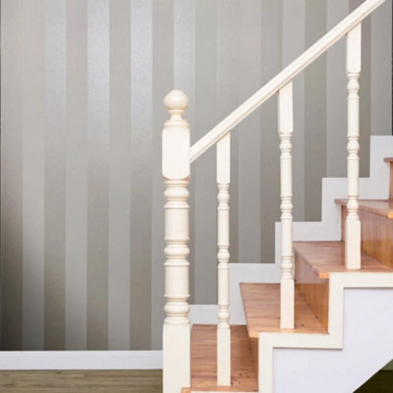 Image of Galerie Industrial Effects Beige Classic Stripe Pearlescent Wallpaper Roll