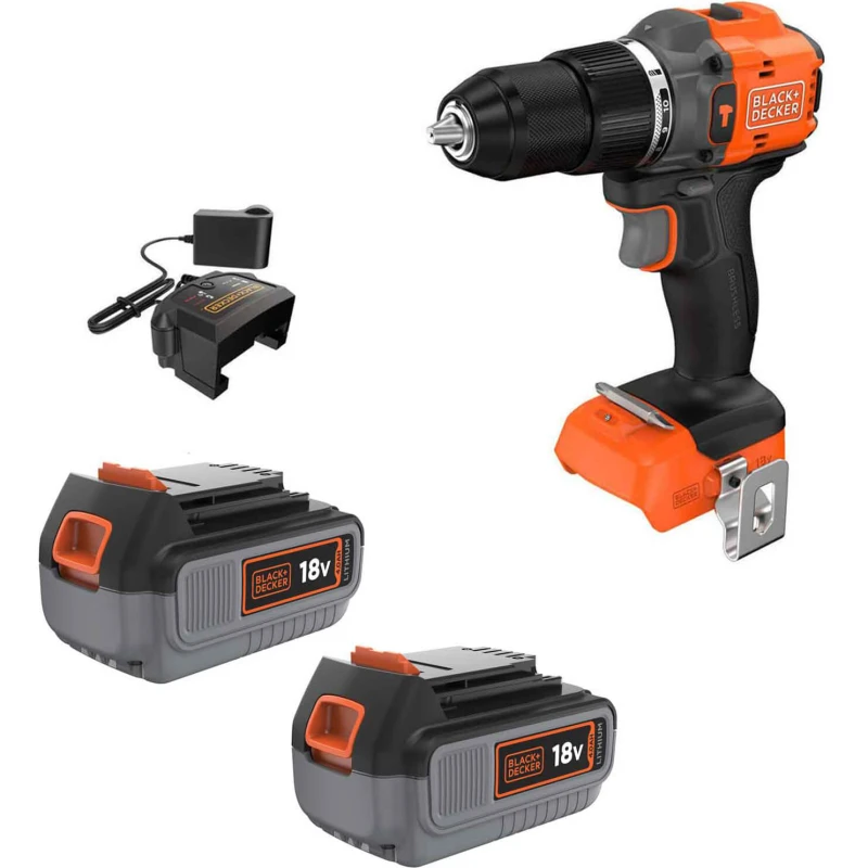 Image of Black and Decker BLD783 18v Cordless Brushless Combi Drill 2 x 4ah Li-ion Charger No Case BLD783M2