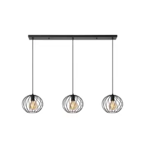 Image of Danza Classic Bar Pendant Light - 3xE27 - Black