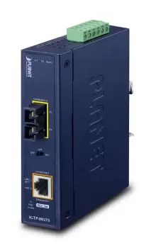 Image of IP30 Industrial 10/100/1000BAS to 100/1000BASE-LX Converter - Converter - Fiber Optic