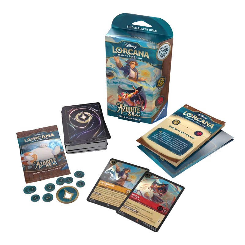 Image of Disney Lorcana Trading Card Game Azurite Sea Amber & Ruby Starter Deck Toys