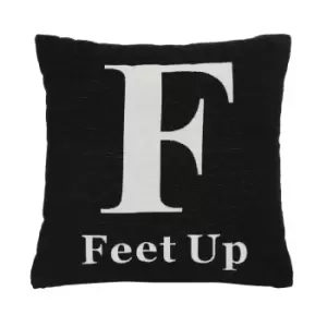 image of "Feet Up" Black Filled Cushion 45x45cm