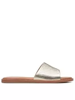 Image of Clarks Karsea Mule Sandals - Champagne, Champagne, Size 3, Women