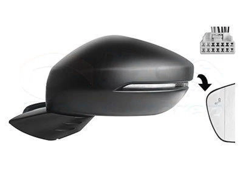 Image of VAN WEZEL 2592817 Wing mirror * HAGUS * Left, Heatable, primed Outside Mirror (50)