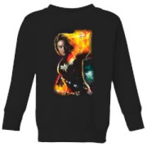 image of Captain Marvel Galactic Shine Kids Sweatshirt - Black - 11-12 Years