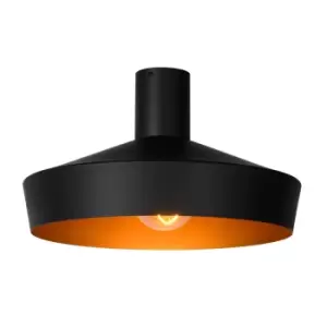 image of Cardiff Retro Flush Ceiling Light - Ø40cm - 1xE27 - Black