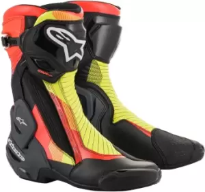 Image of Alpinestars SMX Plus v2 Motorcycle Boots, black-red-yellow, Size 38, black-red-yellow, Size 38