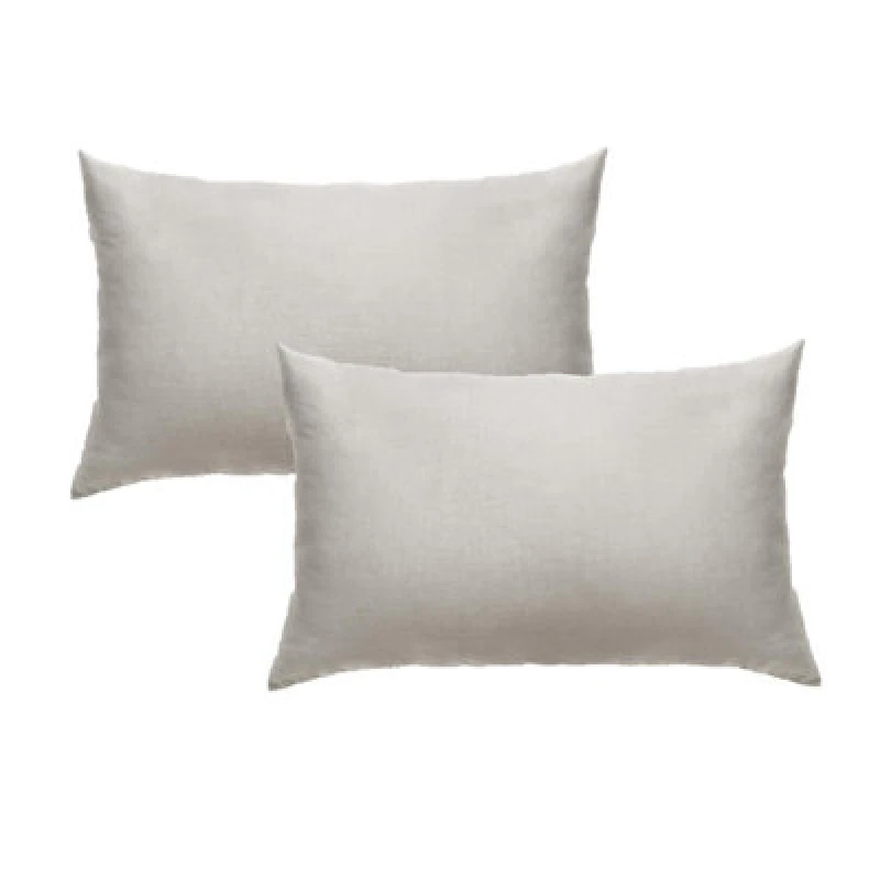 Image of OHS OHS 2 x Soft Polycotton Oxford Edge Housewife Set in Silver Silver One Size Unisex 5027434153305
