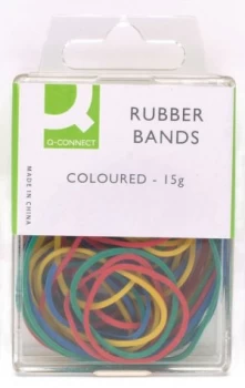 Image of Q Connect Rubber Bands Coloured 15g - 10 Pack
