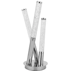 Image of 4.5W LED Table Lamp Warm White Unique Chrome Acrylic Multi Rod Arm Bedside Light