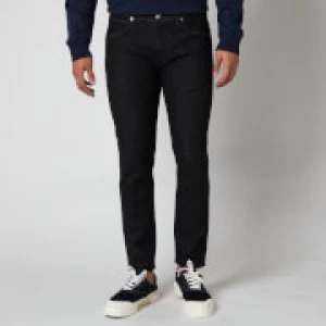 Image of Edwin Mens Ed-85 Slim Tapered CS Ayano Drop Crotch Rinsed Jeans - Black - W30/L32