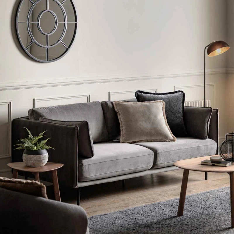 Image of Derby 3 Seater Sofa, Velvet