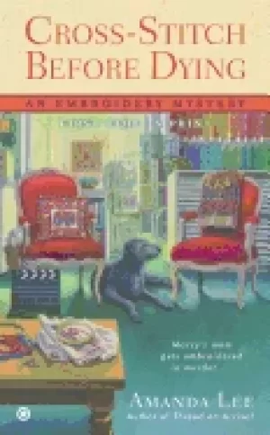 Image of cross stitch before dying an embroidery mystery