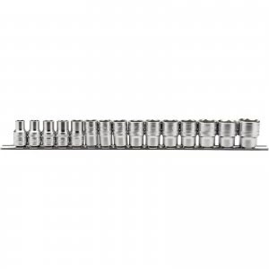 Image of Draper 15 Piece 1/2" Drive Socket Set Metric on Rail 1/2"