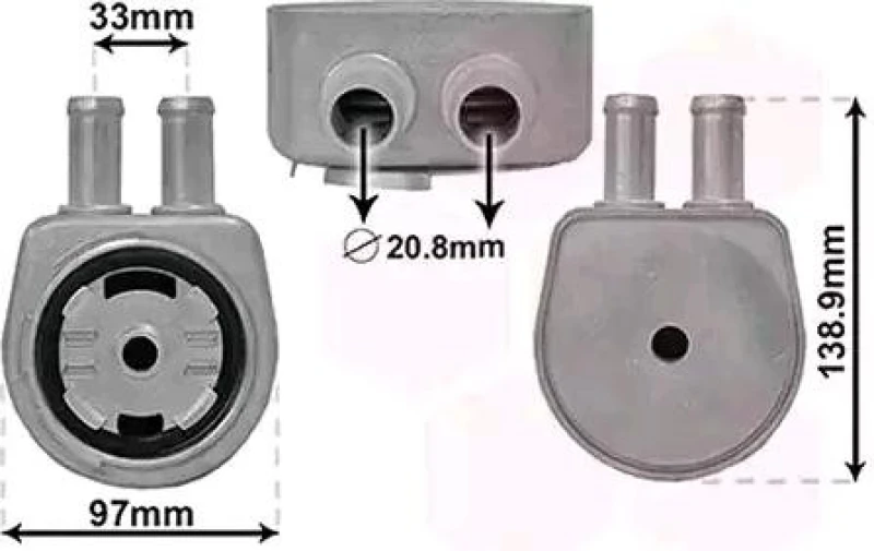 Image of VAN WEZEL 18013708 Oil Cooler *** IR PLUS *** with gasket/seal Oil Cooler,engine oil (469)