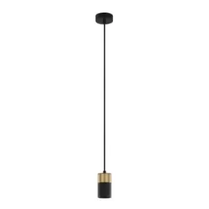 image of Netlighting Merano Knoxville 5.6cm Slim Pendant Ceiling Light Sandy Black, Gold