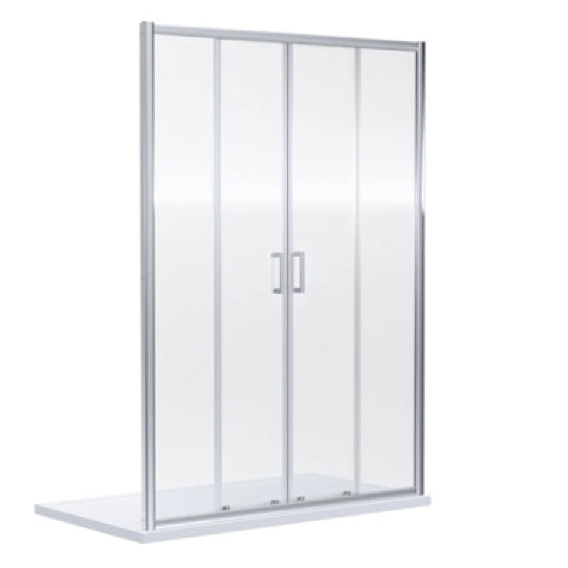 Image of nuie Rene 1900 x 1400mm Double Sliding Shower Door - Chrome, Silver SMSLD14-E6
