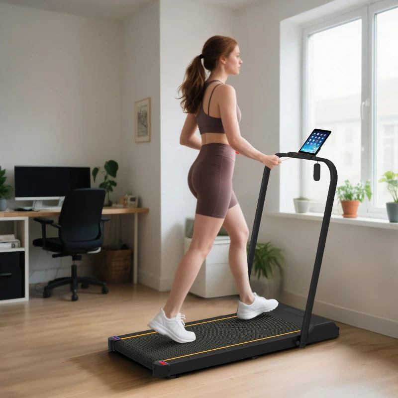 Image of SPORTNOW 2.5HP Folding Treadmill Walking Pad w/ LED Display, No Assembly Orange
