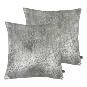 Image of Prestigious Textiles Monument Polyester Filled Cushions Twin Pack Stone