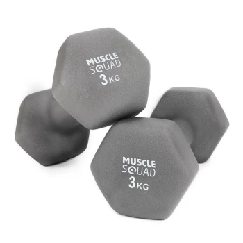 image of MuscleSquad Neoprene Dumbbells - 2 x 3kg