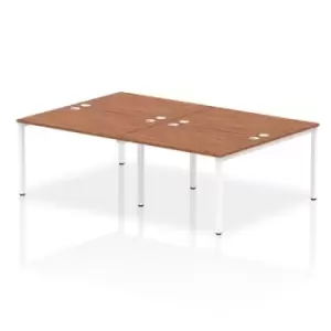 image of Impulse Bench B2B 4 Person 1200 White Frame Office Bench Desk Walnut